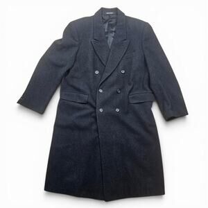 KENSINGTON ROAD Double Breasted Wool Overcoat Men's XL VTG 80's Formal Utility